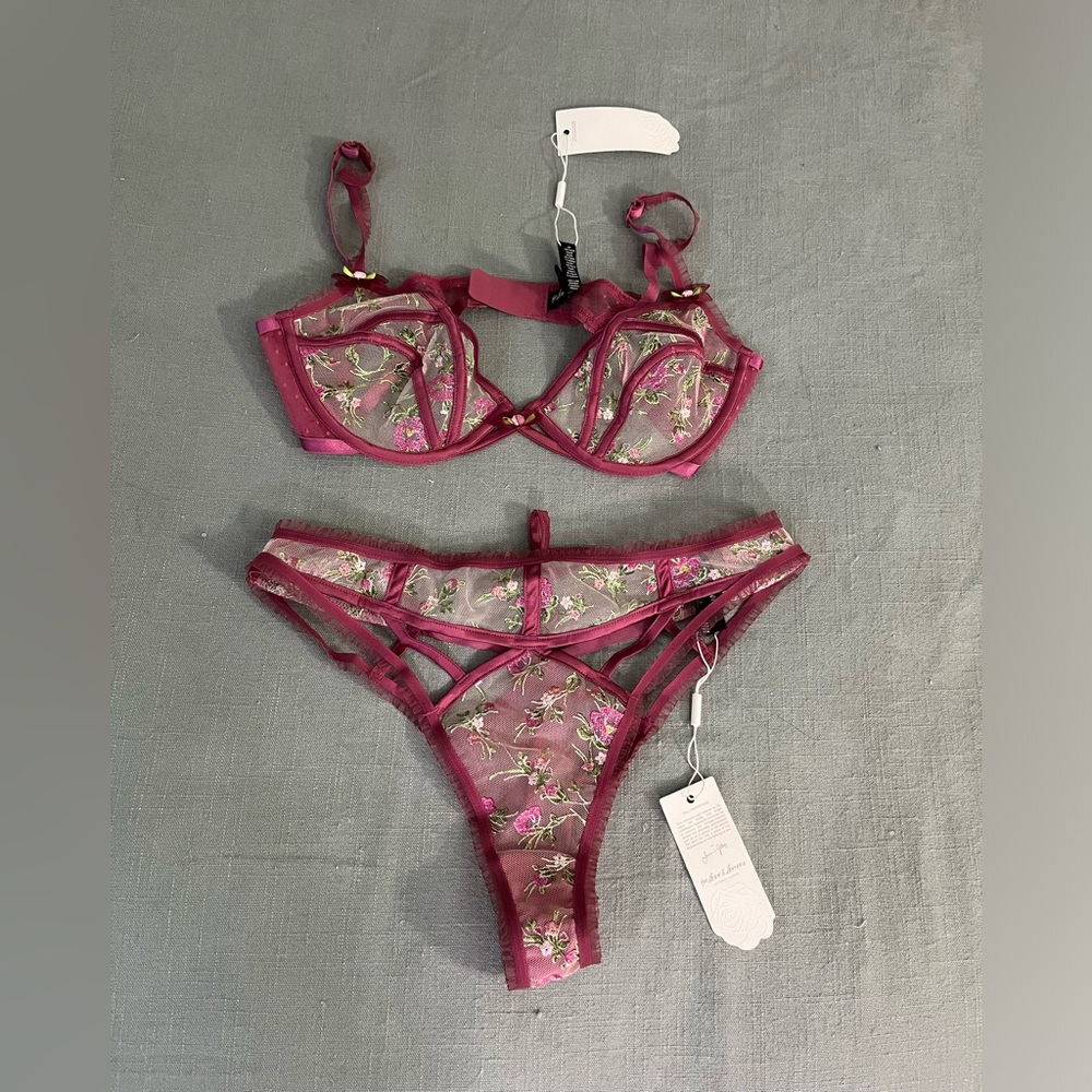For Love & Lemons Camila Bra & Panty Set size M/S
